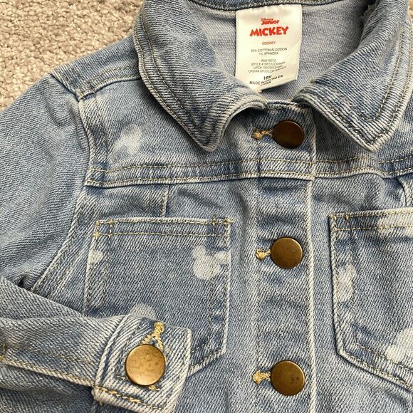 Disney Junior Mickey Minnie Mouse Denim Jacket Infant 18M Blue Graphic Casual - Picture 5 of 9